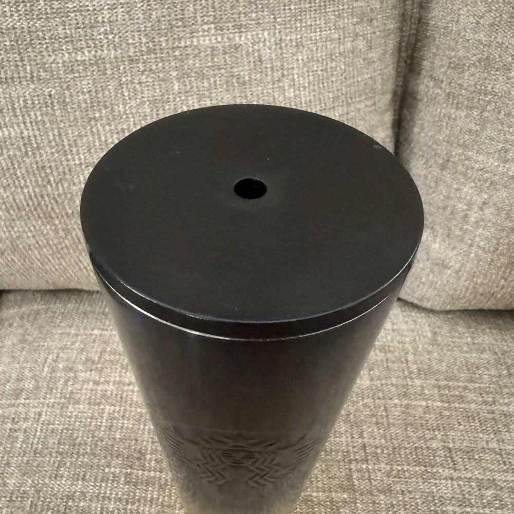 Disney World Starbucks 50th Anniversary Black Gold Metal Cold Tumbler No straw